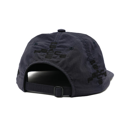 SOFT BRIM 6 PANEL CAP (MORE PEACE) NAVY (BLACK EMB)