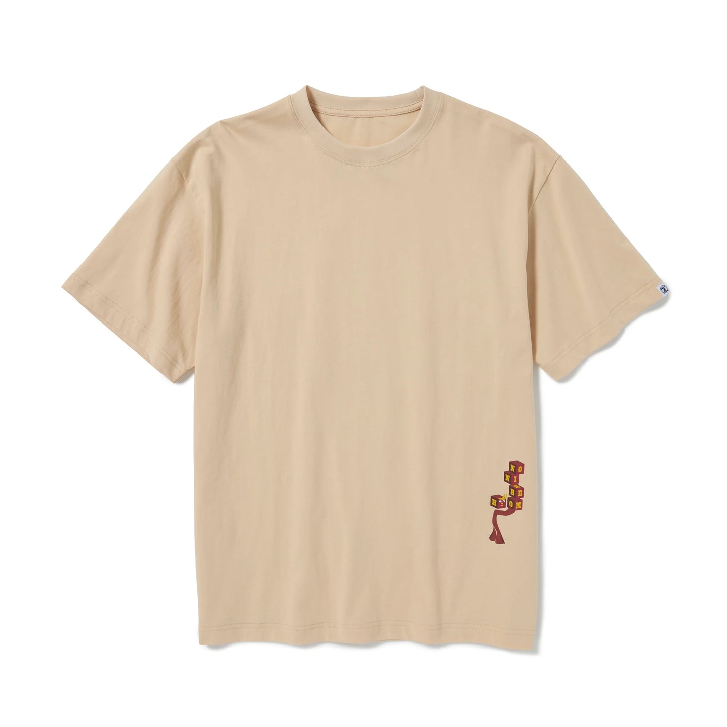 S/S PRINT TEE (BLOCKHEADS) LT. BEIGE