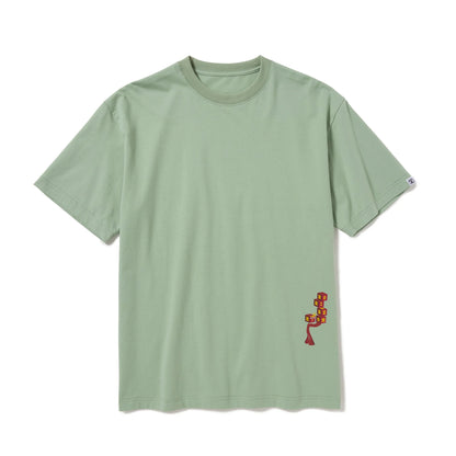 S/S PRINT TEE (BLOCKHEADS) M.GREEN
