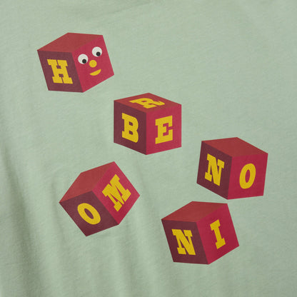 S/S PRINT TEE (BLOCKHEADS) M.GREEN