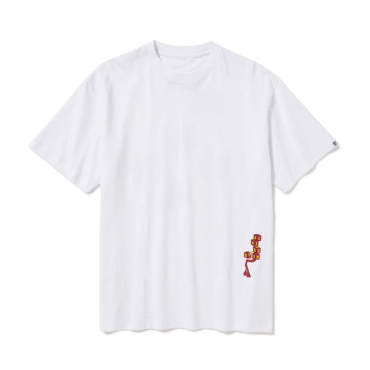 S/S PRINT TEE (BLOCKHEADS) WHITE