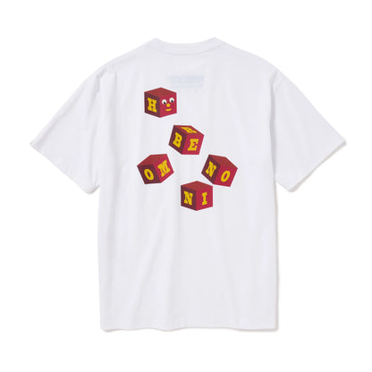 S/S PRINT TEE (BLOCKHEADS) WHITE