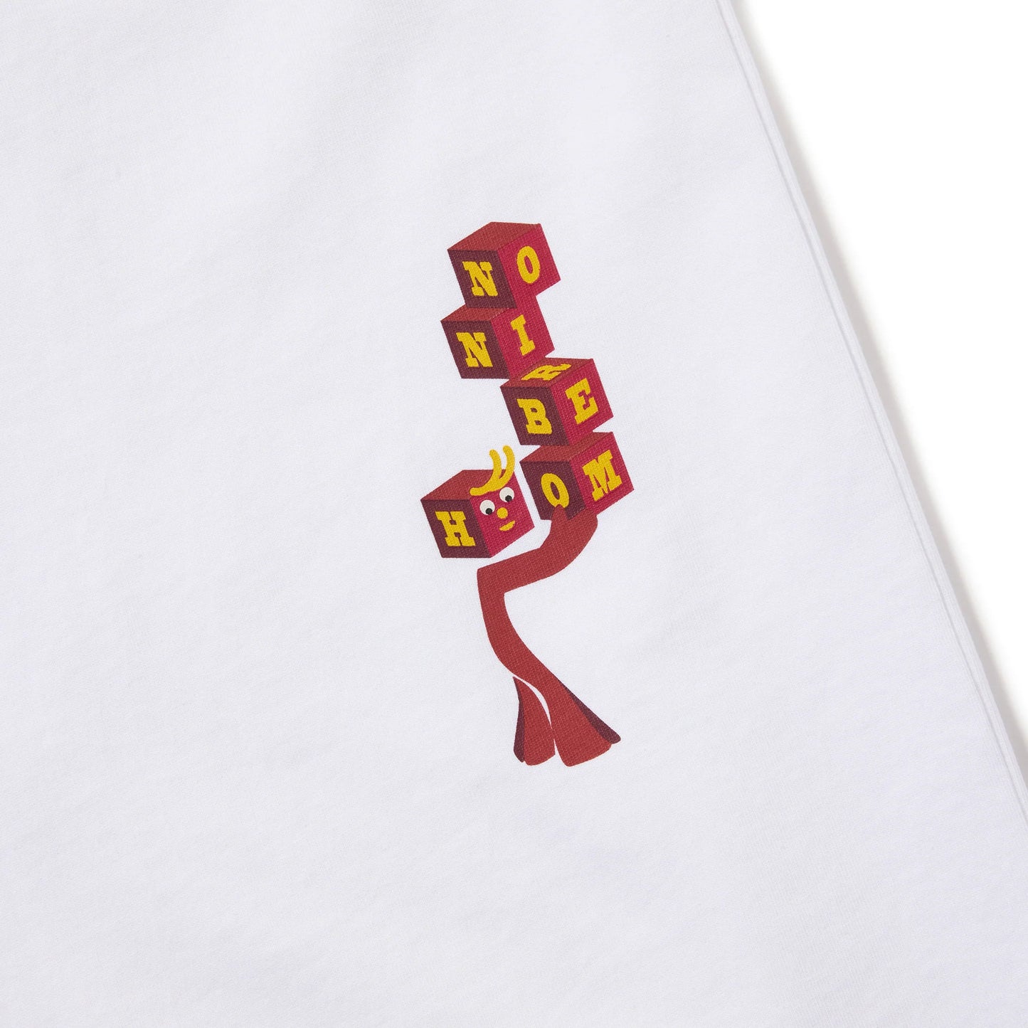 S/S PRINT TEE (BLOCKHEADS) WHITE