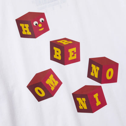 S/S PRINT TEE (BLOCKHEADS) WHITE