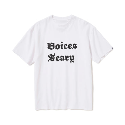 S/S PRINT TEE (VOICES SCARY) WHITE