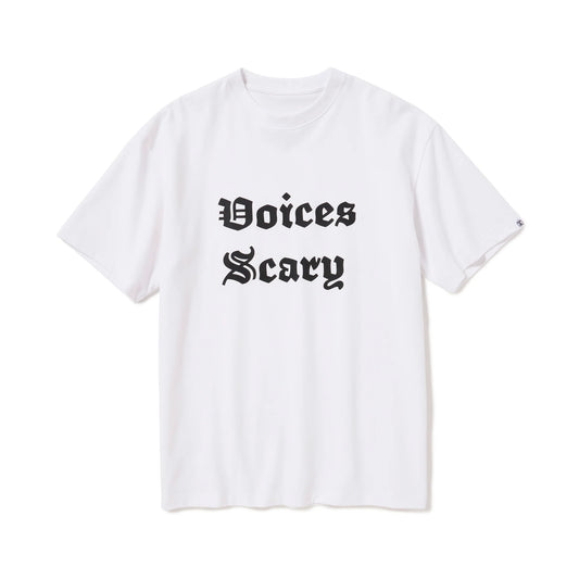 S/S PRINT TEE (VOICES SCARY) WHITE