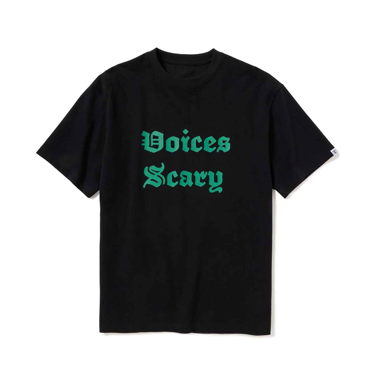 S/S PRINT TEE (VOICES SCARY) BLACK/GREEN