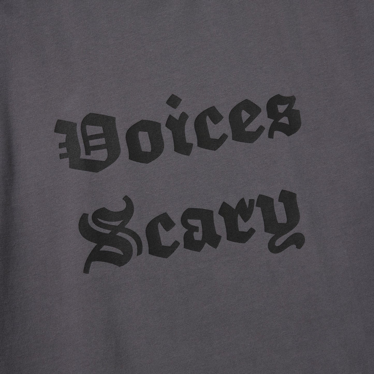 S/S PRINT TEE (VOICES SCARY) C.GRAY