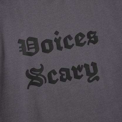 S/S PRINT TEE (VOICES SCARY) C.GRAY